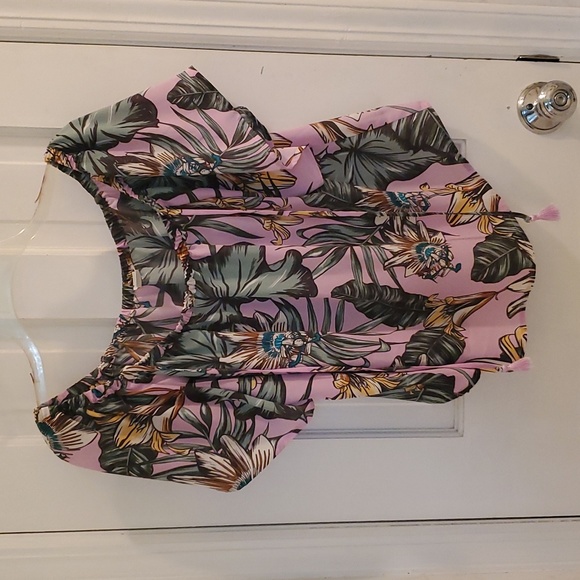 J. Crew Tops - J. Crew Pink Tropical Floral Off-Shoulder Blouse